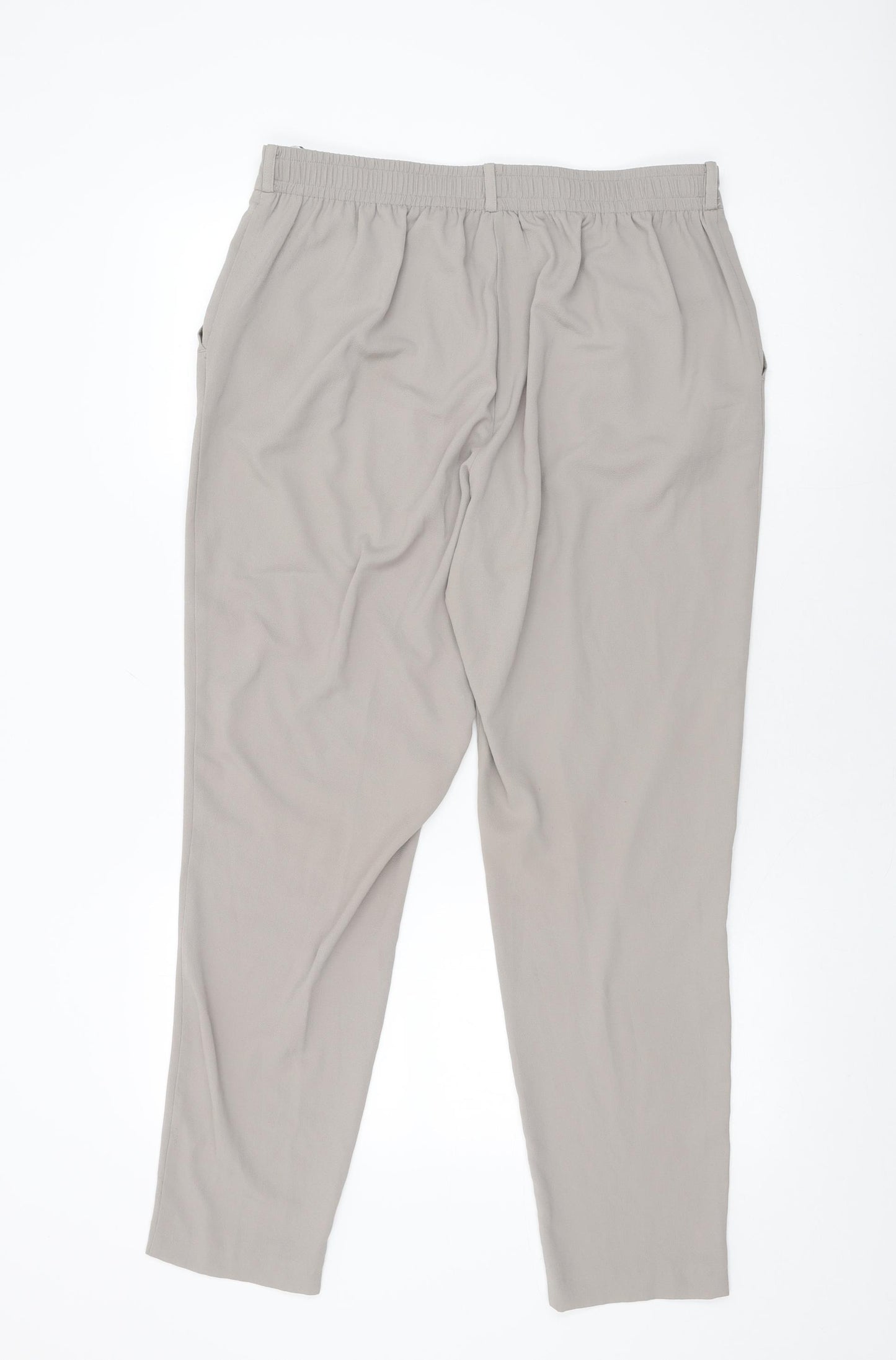 M&Co Womens Beige Polyester Trousers Size 14 L30 in Regular