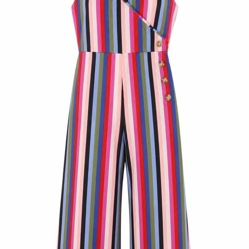 Luna Loves Womens Multicoloured Striped Viscose Jumpsuit One-Piece Size 12 L22 in Pullover