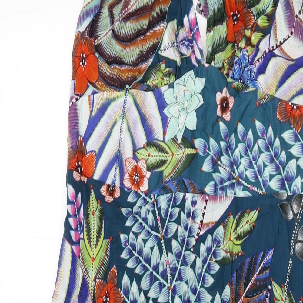 Warehouse Womens Multicoloured Floral Cotton Maxi Size 12 Halter Tie