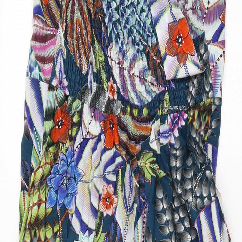 Warehouse Womens Multicoloured Floral Cotton Maxi Size 12 Halter Tie