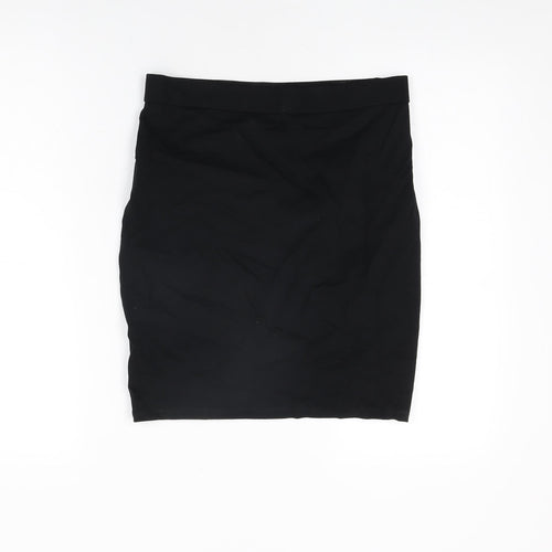 Marks and Spencer Girls Black Viscose Mini Skirt Size 16 Years Regular Pull On