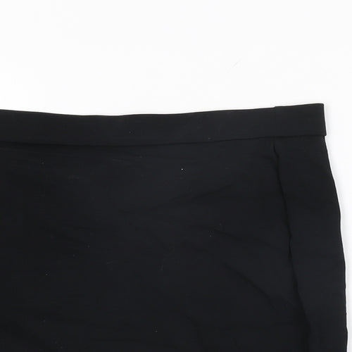 Marks and Spencer Girls Black Viscose Mini Skirt Size 16 Years Regular Pull On
