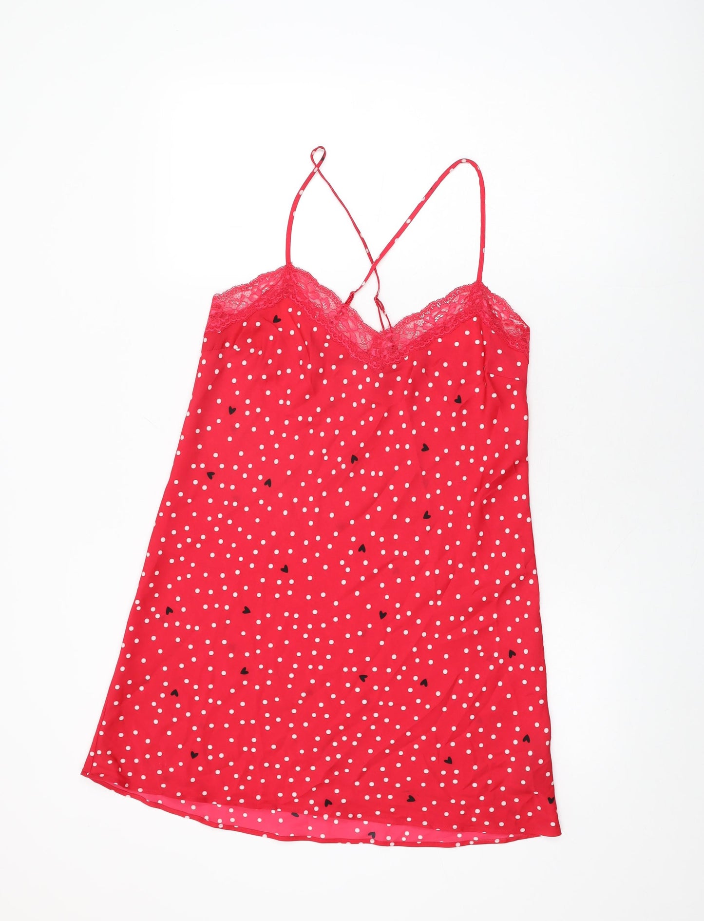 Marks and Spencer Womens Red Polka Dot Polyester Top Dress Size 10