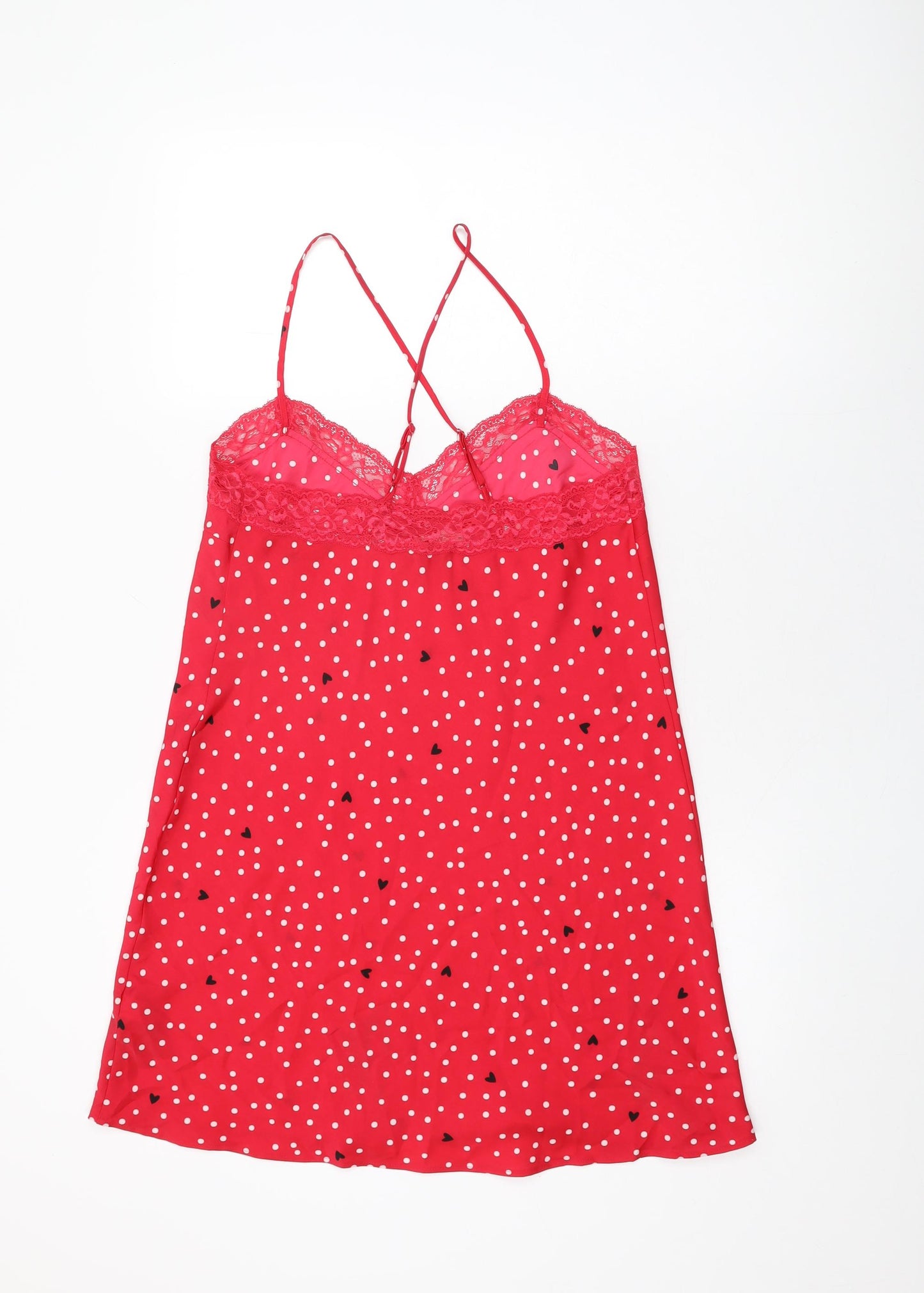 Marks and Spencer Womens Red Polka Dot Polyester Top Dress Size 10