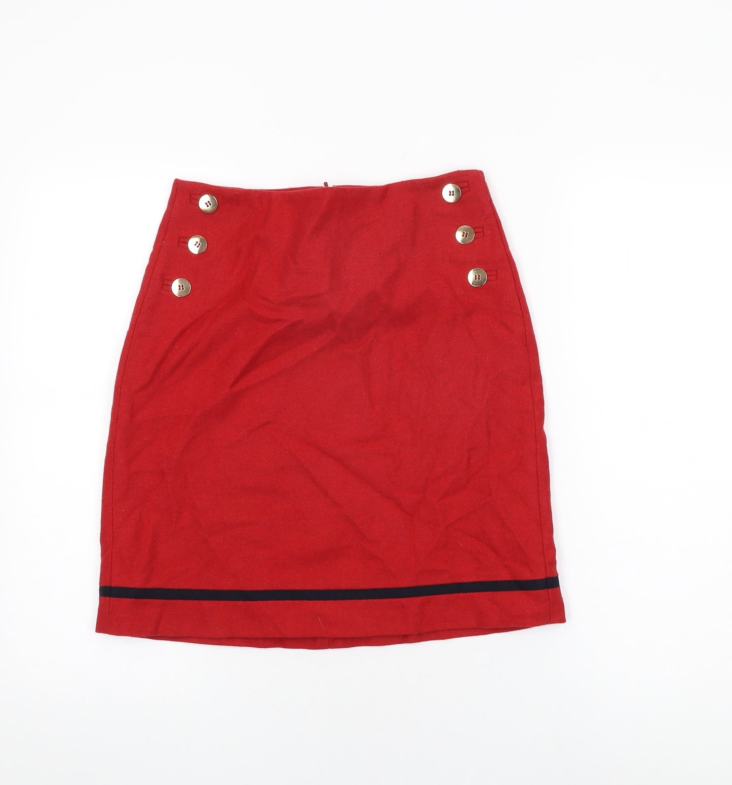 Hobbs Womens Red Wool Mini Skirt Size 8 Zip