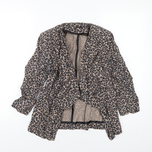 Miss Selfridge Womens Beige Animal Print Jacket Blazer Size 8