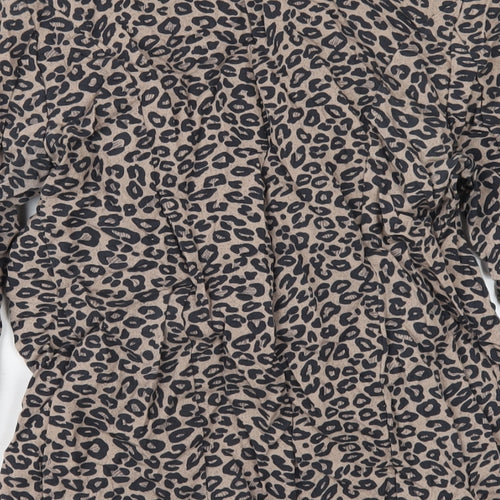 Miss Selfridge Womens Beige Animal Print Jacket Blazer Size 8