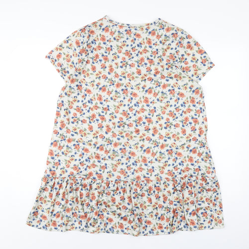 In the Style Womens Multicoloured Floral Polyester A-Line Size 12 Round Neck Pullover