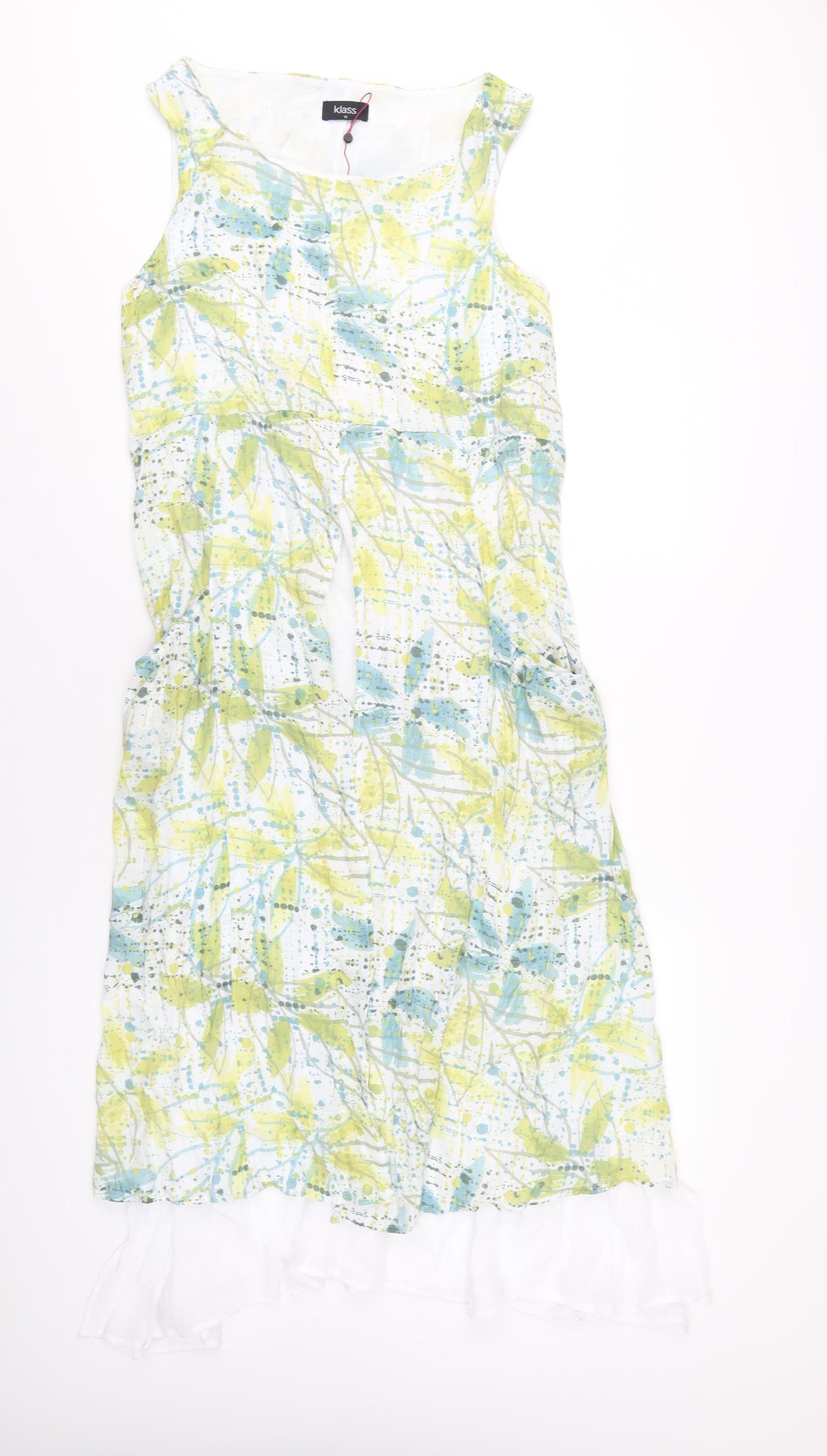 Klass Womens Multicoloured Geometric Viscose A-Line Size 12 Round Neck Pullover