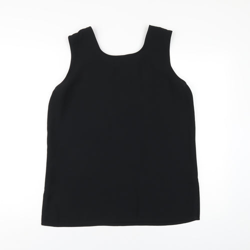 Windsmoor Womens Black Geometric Polyester Basic Tank Size 12 Scoop Neck