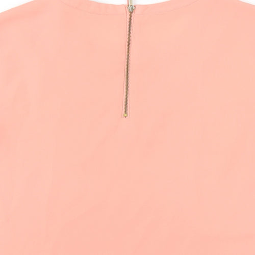 Oasis Womens Pink Polyester Basic T-Shirt Size 12 Round Neck
