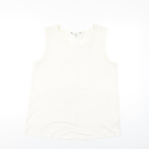 NEXT Womens Ivory Polyester Basic Tank Size 12 Round Neck