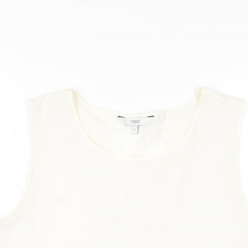 NEXT Womens Ivory Polyester Basic Tank Size 12 Round Neck