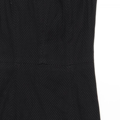 NEXT Womens Black Polka Dot Polyester Pencil Dress Size 8 Round Neck Zip