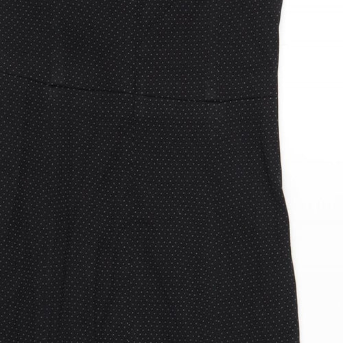 NEXT Womens Black Polka Dot Polyester Pencil Dress Size 8 Round Neck Zip