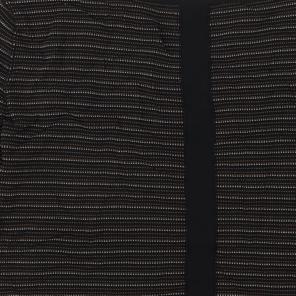 Gerard Darel Womens Black Striped Viscose Basic T-Shirt Size 4 Round Neck