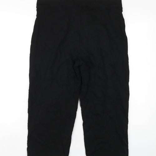 Marks and Spencer Womens Black Cotton Capri Trousers Size 16 L25 in Regular