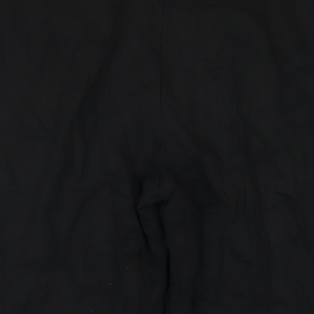 Marks and Spencer Womens Black Cotton Capri Trousers Size 16 L25 in Regular