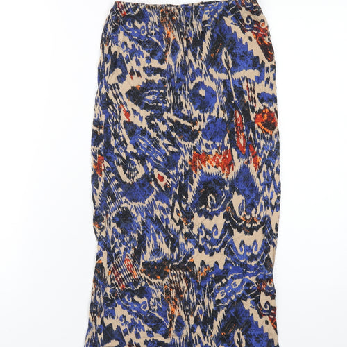 Topshop Womens Multicoloured Geometric Viscose Straight & Pencil Skirt Size 8