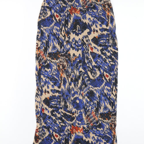 Topshop Womens Multicoloured Geometric Viscose Straight & Pencil Skirt Size 8