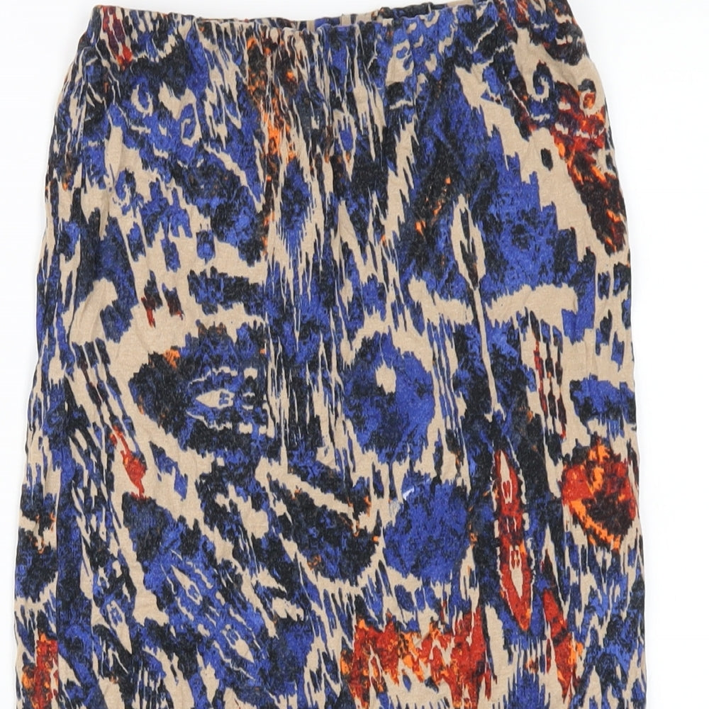 Topshop Womens Multicoloured Geometric Viscose Straight & Pencil Skirt Size 8