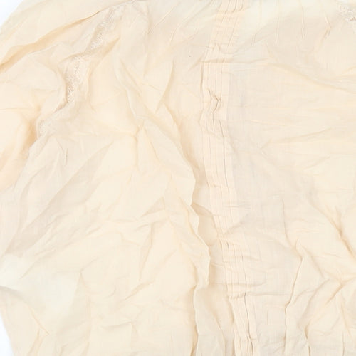 Kookai Womens Beige Cotton Basic T-Shirt Size 14 V-Neck