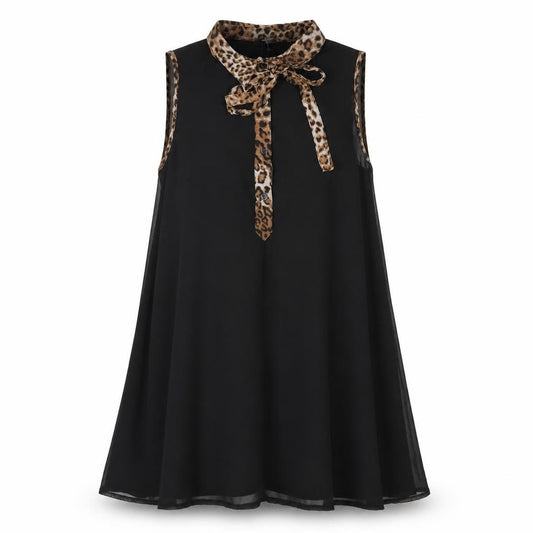 Front view of Select women’s black polyester a-line, size UK 10, collared button
