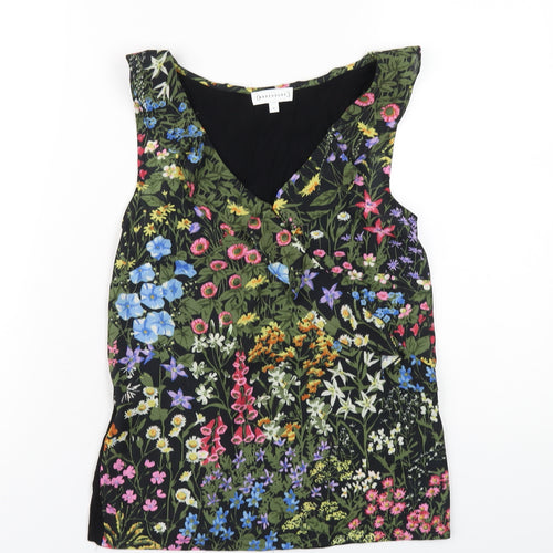 Warehouse Womens Multicoloured Floral Polyester Basic Tank Size 6 V-Neck