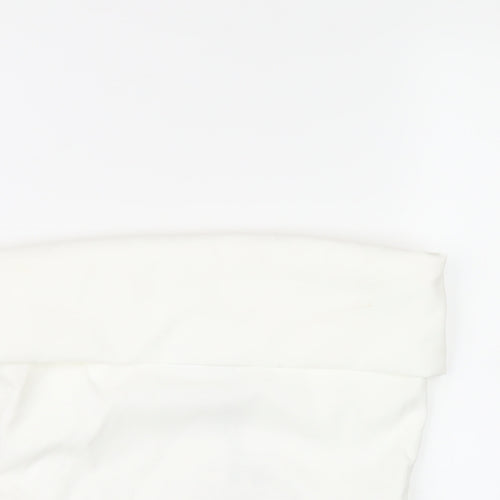 Zara Womens White Polyester Basic T-Shirt Size S Square Neck