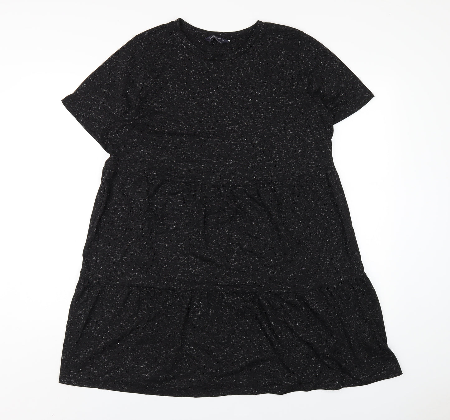 Marks and Spencer Womens Black Polyester A-Line Size 18 Round Neck Pullover