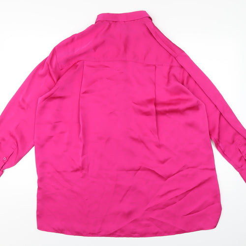 Be Beau Womens Pink Polyester Basic Button-Up Size 14 Collared