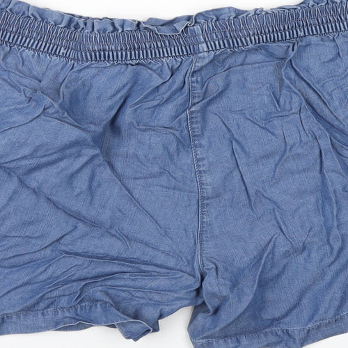 TU Womens Blue Lyocell Basic Shorts Size 12 Regular Drawstring