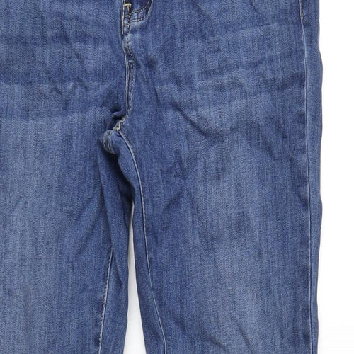 PRETTYLITTLETHING Womens Blue Cotton Bootcut Jeans Size 14 L34 in Regular Zip