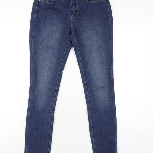 VERO MODA Womens Blue Cotton Skinny Jeans Size M L28 in Regular Zip