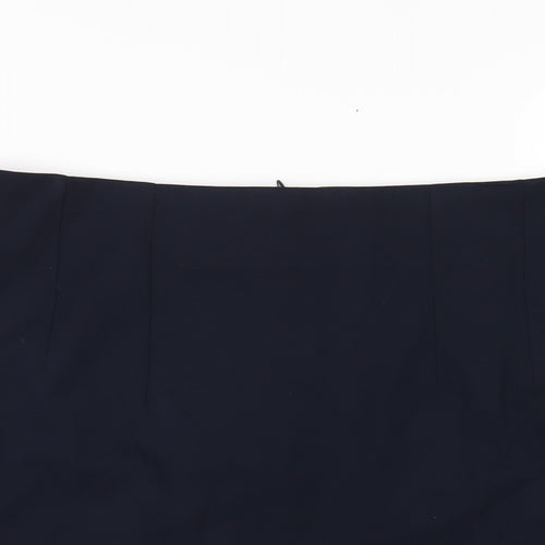 Marks and Spencer Womens Blue Polyester A-Line Skirt Size 16 Zip