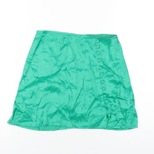 Zara Womens Green Polyester Skort Skirt Size XS Zip