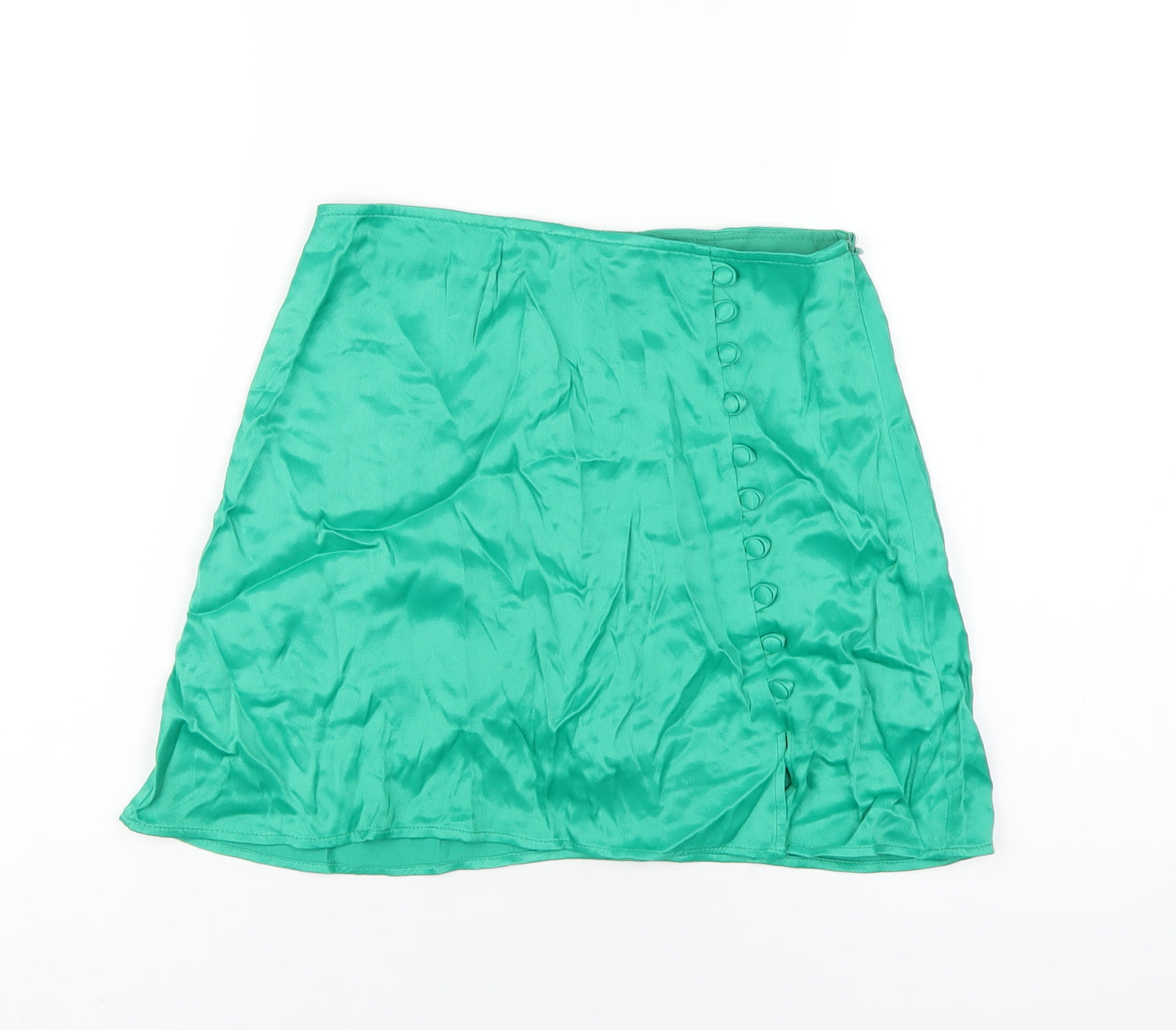 Zara Womens Green Polyester Skort Skirt Size XS Zip