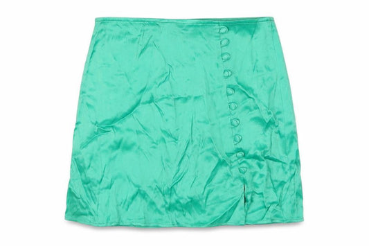 Front view of Zara women’s green polyester skort skirt, size XS, zip