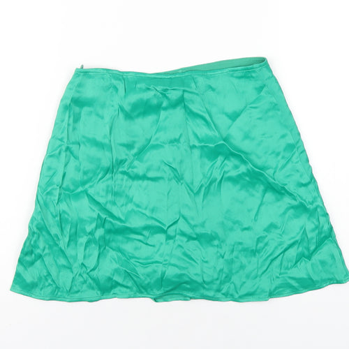 Zara Womens Green Polyester Skort Skirt Size XS Zip