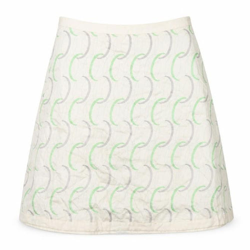 Oasis Womens Ivory Geometric Cotton A-Line Skirt Size 12 Zip