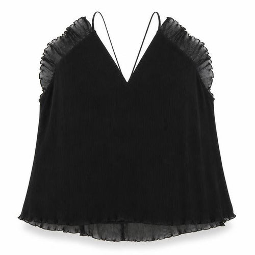Alice McCall Womens Black Polyester Camisole T-Shirt Size 14 V-Neck