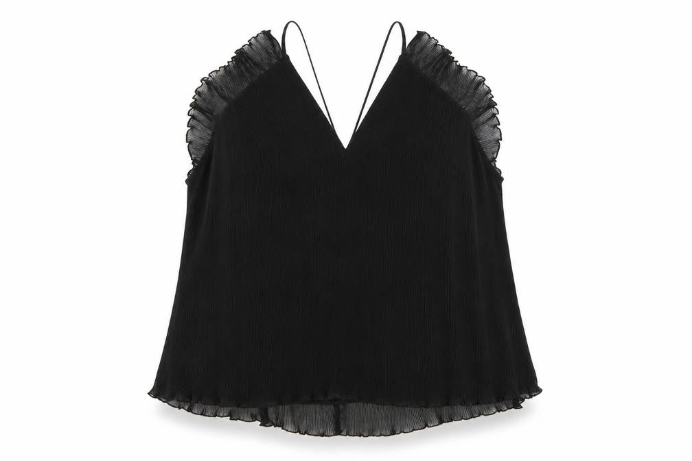 Alice McCall Womens Black Polyester Camisole T-Shirt Size 14 V-Neck