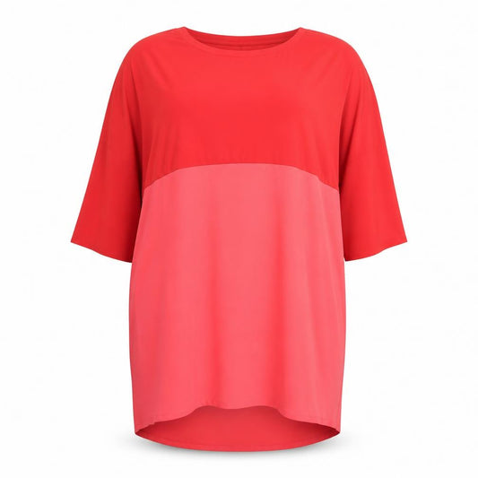 Front view of Hope women’s pink polyamide a-line, size UK 18, round neck pullover