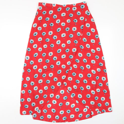 J.CREW Womens Red Geometric Polyester A-Line Skirt Size S