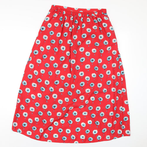 J.CREW Womens Red Geometric Polyester A-Line Skirt Size S