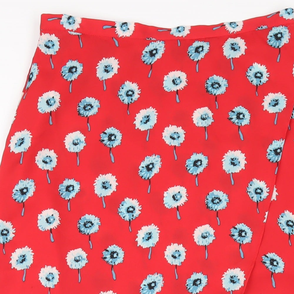 J.CREW Womens Red Geometric Polyester A-Line Skirt Size S