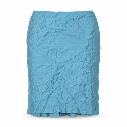Kaliko Womens Blue Linen A-Line Skirt Size 16 Zip