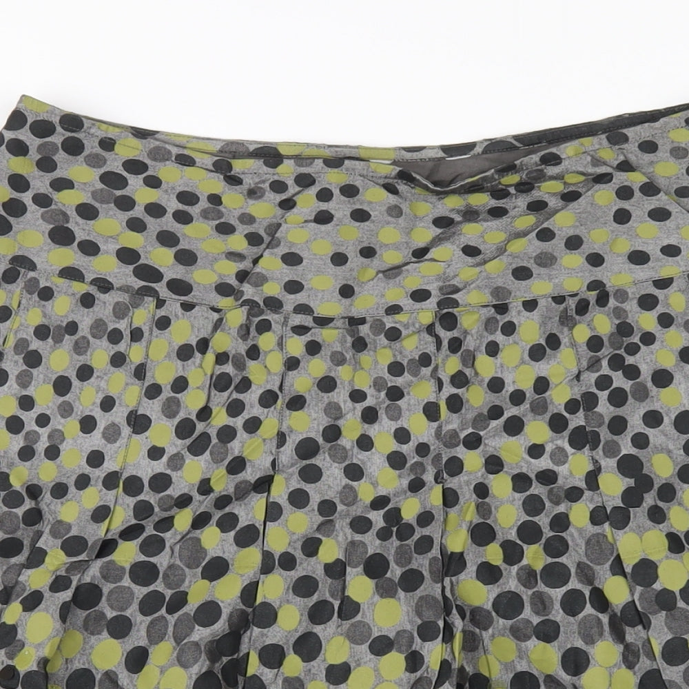 Per Una Womens Multicoloured Polka Dot Viscose A-Line Skirt Size 12 Zip