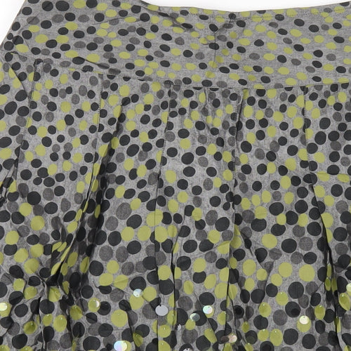 Per Una Womens Multicoloured Polka Dot Viscose A-Line Skirt Size 12 Zip