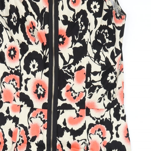 Apricot Womens Multicoloured Floral Polyester Pencil Dress Size 12 Round Neck Zip